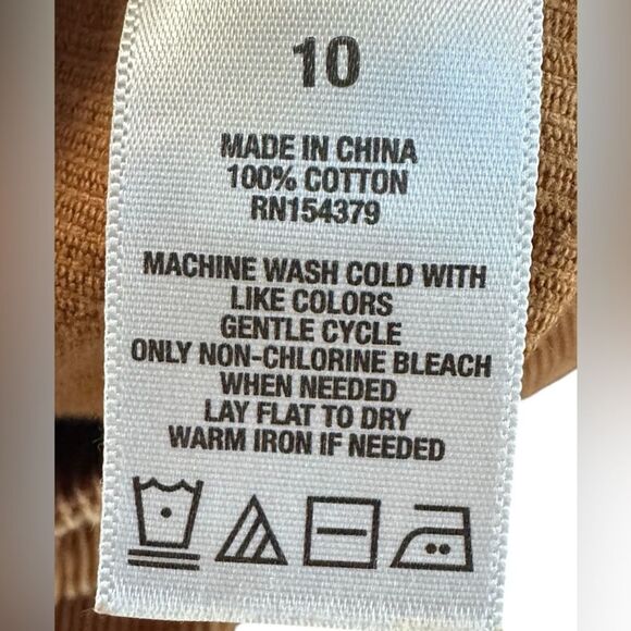 Aeropostale High-Rise Button-Front Corduroy Skirt. Light Brown. Size 10 - Picture 7 of 7